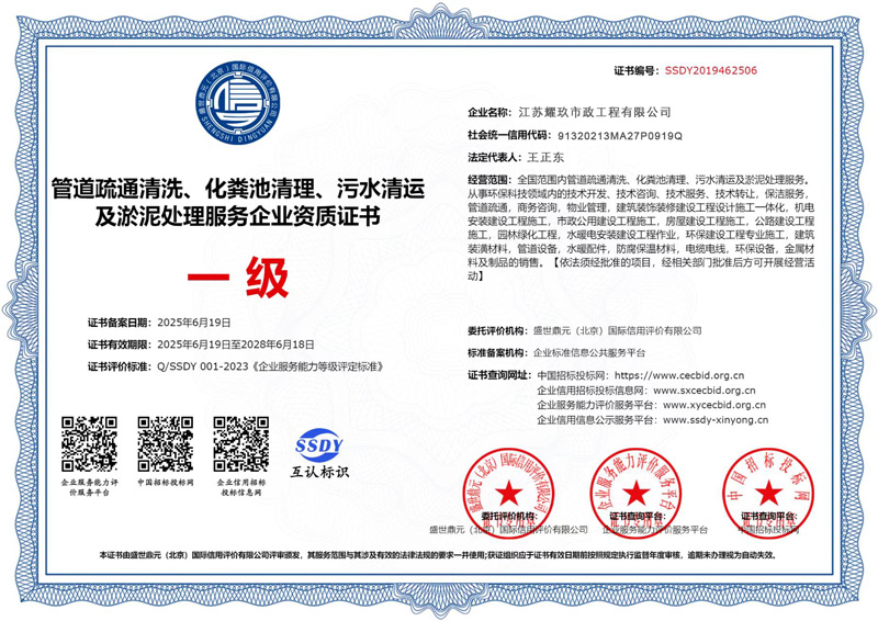 红梅村企业资质证书